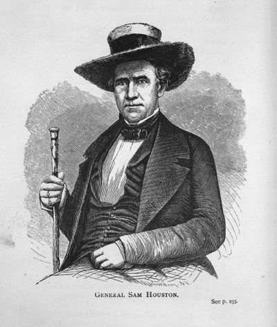 General Sam Houston, from Texas History Scrapbook by American School